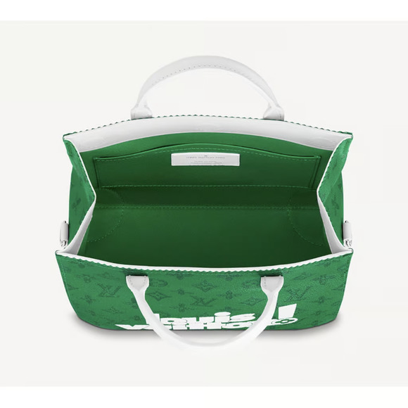 Louis Vuitton Litter White Green Monogram LV Logo Top Handle Shoulder Cross Bag - Picture 10 of 11